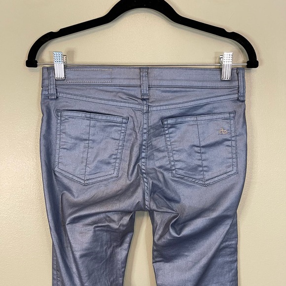 RAG & BONE Jeans Womens 26 Legging Metallic Slim Skinny Ankle Trousers Blue USA - Picture 4 of 11